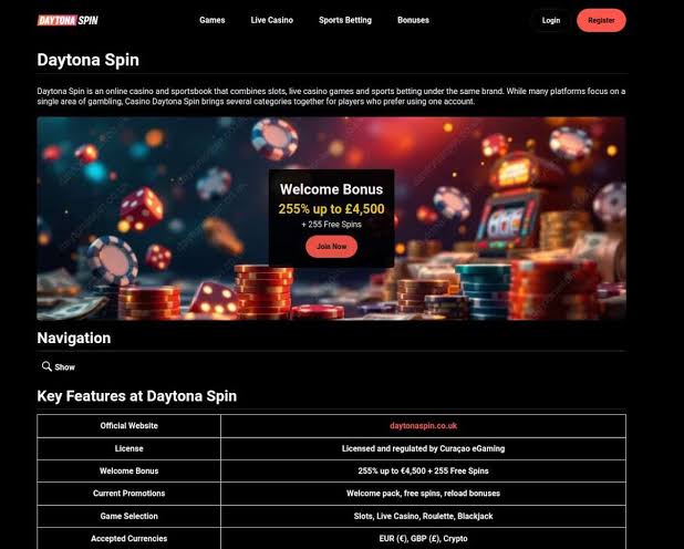 Daytona Spin Gambling Establishment UK Daytona Spin Gambling Establishment UK